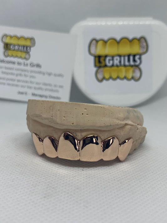 6SET PLAIN GOLD GRILL